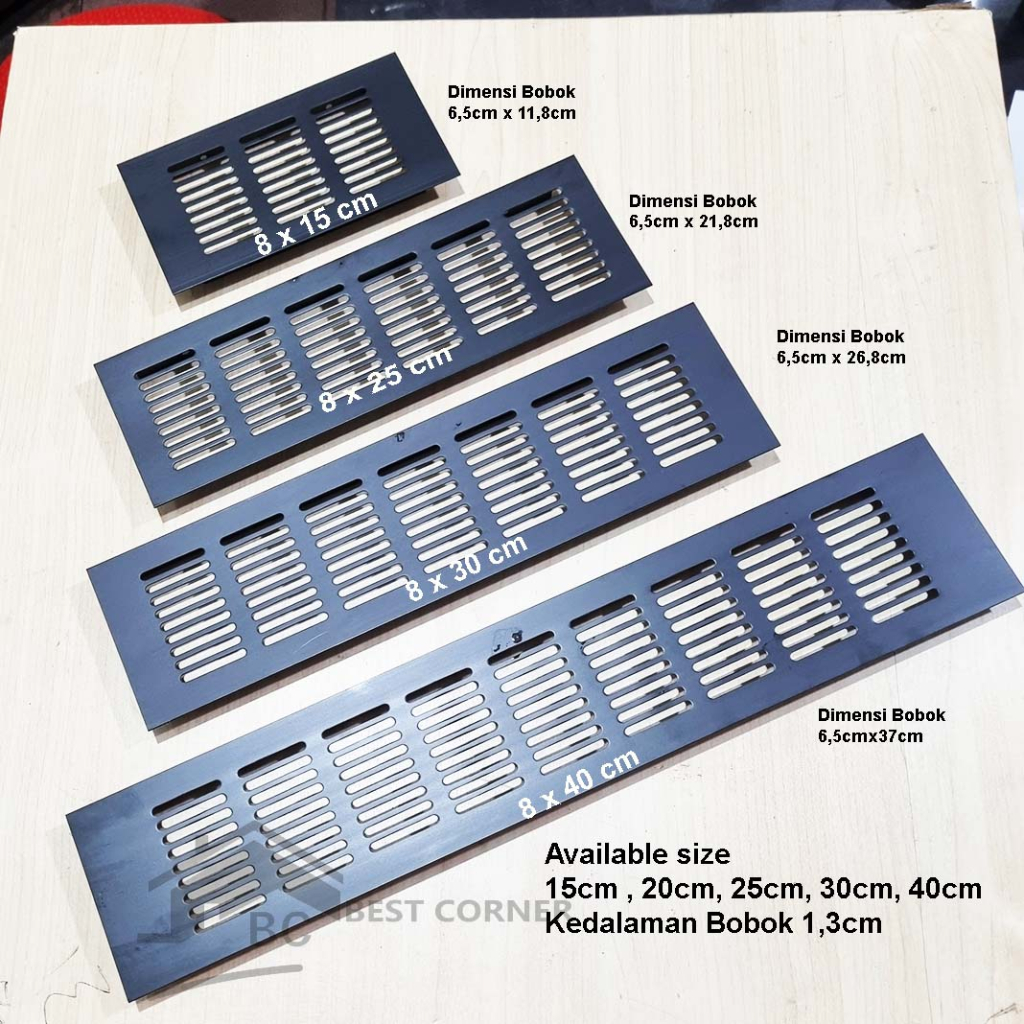 Lubang Hawa / Saringan Udara Furniture Aluminium Hitam Black