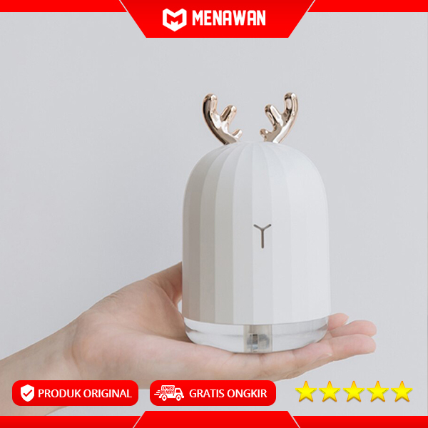 Lovely Deer Cute Mini Ultrasonic Air Humidifier Aroma Therapy Diffuser Pelembab Udara Model Rusa Original