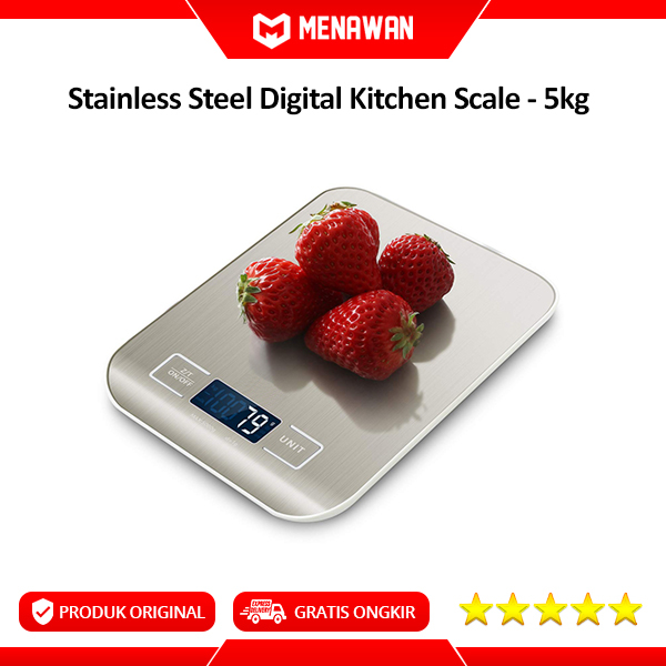 Digital Kitchen Scale Stainless Steel Timbangan Dapur Barista Serbaguna 5kg Original