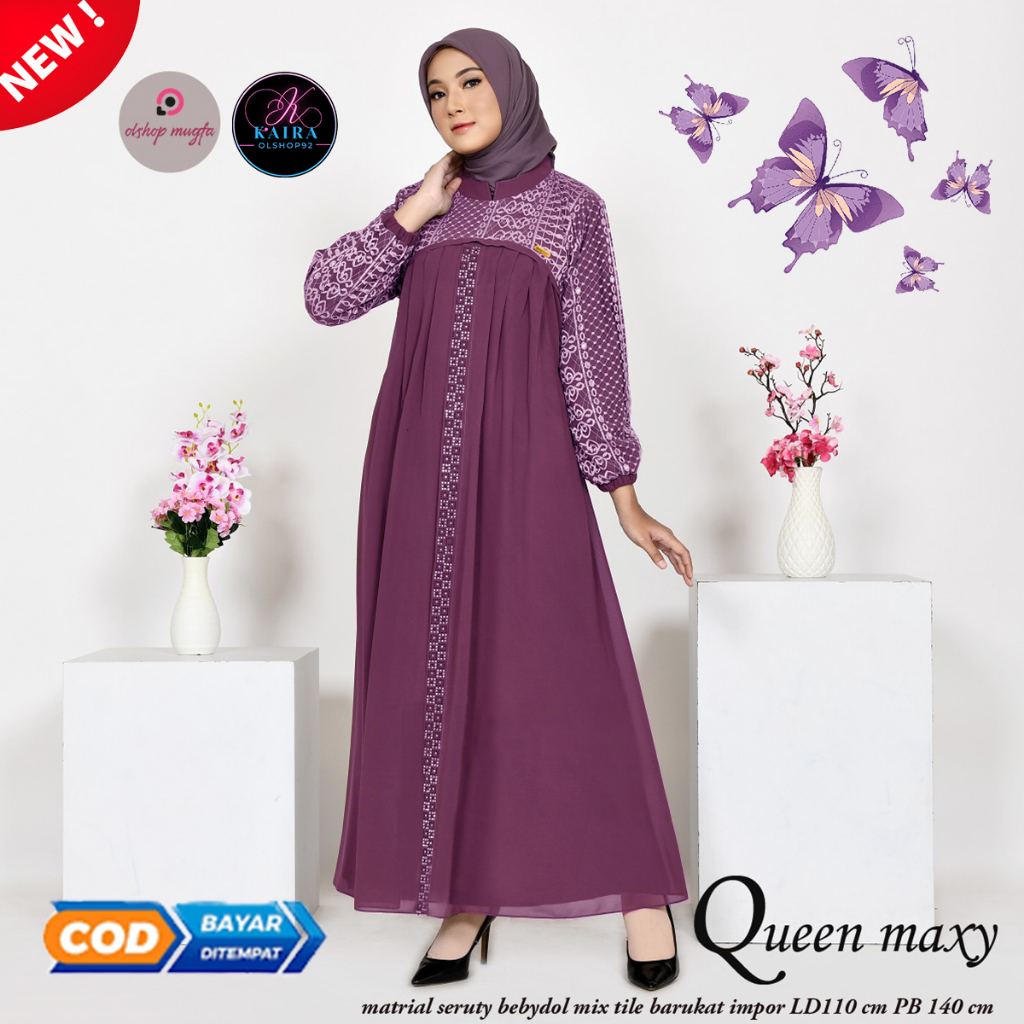 Gamis Queen Maxi Dress  by Mugfa Ori Terbaru LD 110