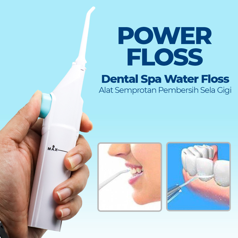 Power Floss Alat Semprotan Pembersih Sela Gigi Dental Spa Water Floss - White