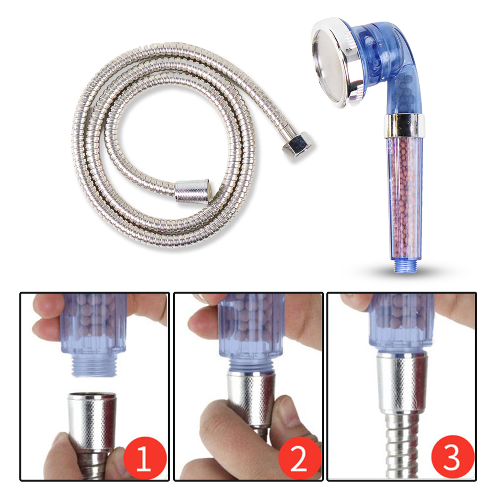 Kepala Shower Filter Aerator - (Selang+KepalaShowerBiru)