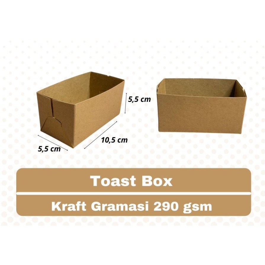 50pc TOAST BOX 10,5X5,5X5,5 CM TANPA TUTUP