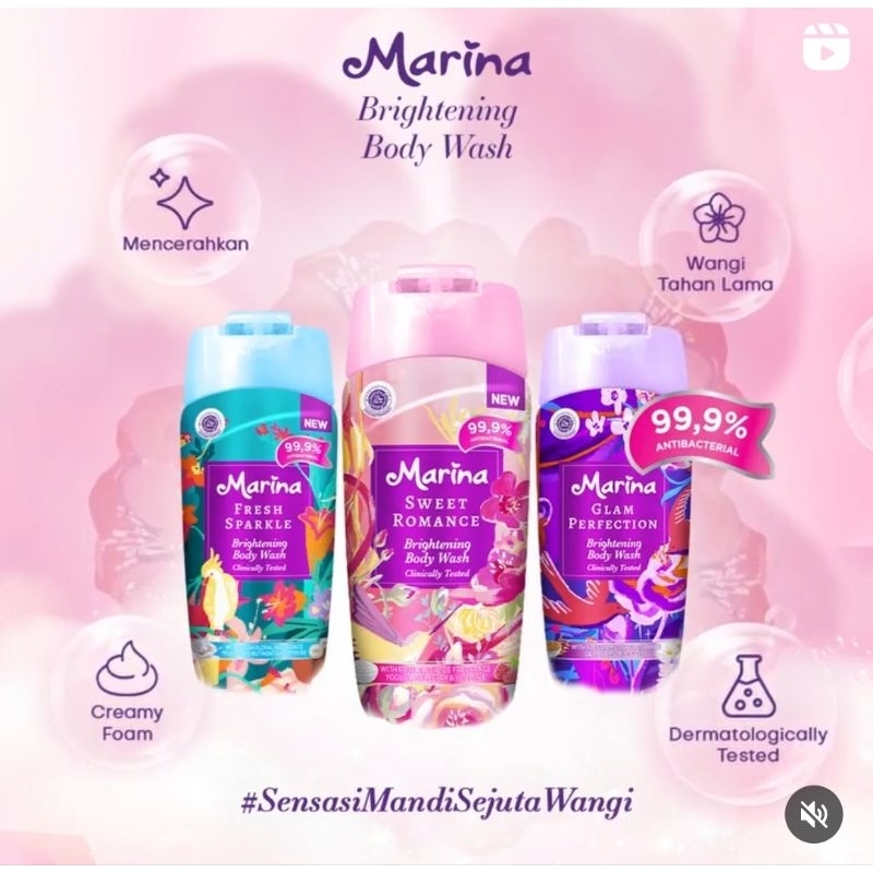 Marina Brightening Body Wash 95 ml - Sabun Mandi