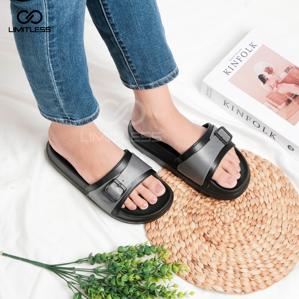 Sandal Wanita Slop RUBY Empuk Sendal Cewek Kekinian Nyaman Sandal Wedges Selop Wanita Casual Santai Terbaru 2023