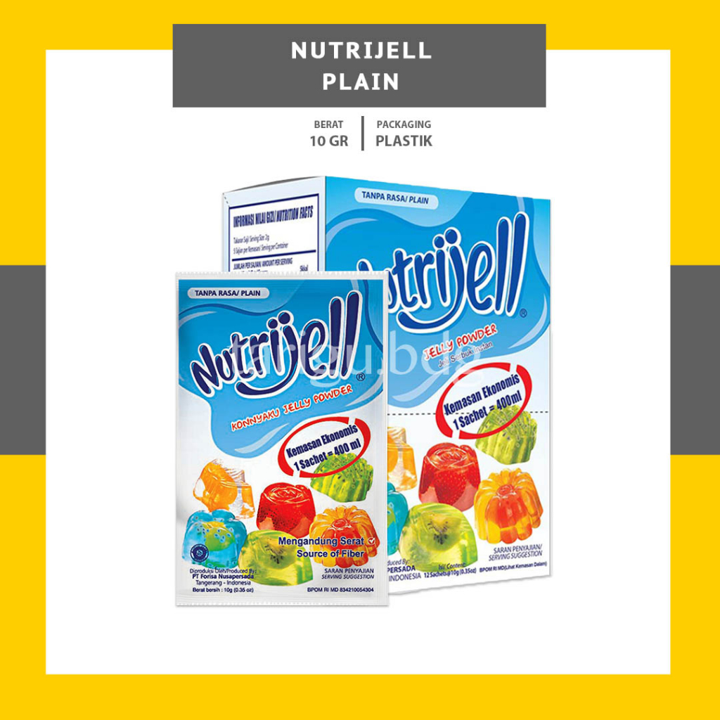 

NUTRIJELL JELLY POWDER PLAIN - AGAR AGAR TANPA RASA - JELLY POWDER PUDING JELI SERBUK INSTAN - NUTRIJEL JELLY POWDER KEMASAN EKONOMIS ANEKA RASA