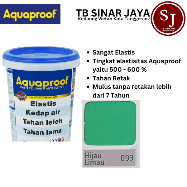 Cat Aquaproof Cat Pelapis Anti Bocor Kemasan 4kg - 093 Hijau Limau