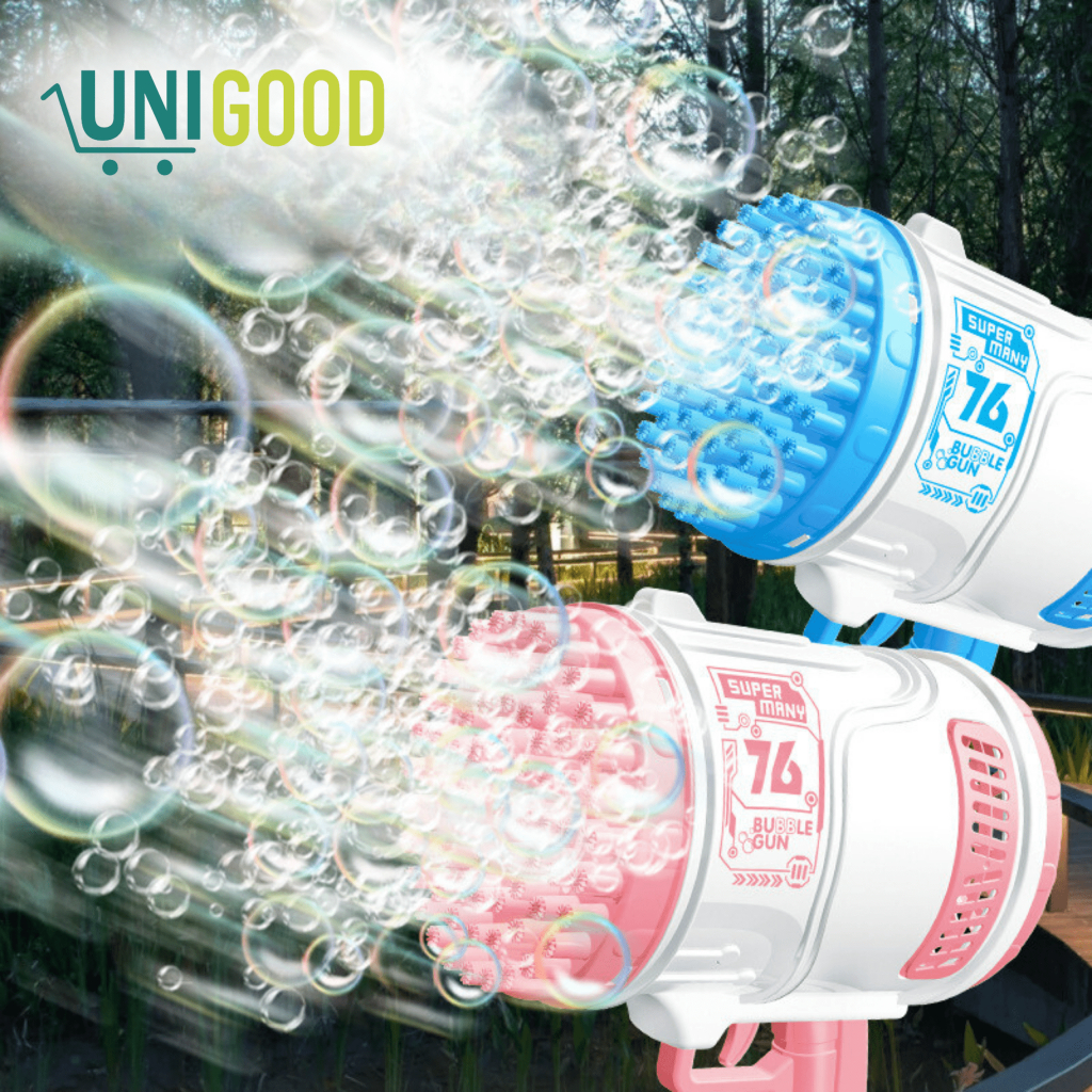 UNIGOOD - Mainan Bubble Rocket Gun Jumbo Pistol Gelembung Otomatis 76 Hole