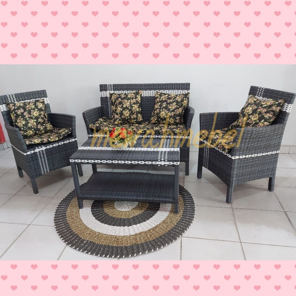 Kursi Tamu Rotan / Sofa Rotan Minimalis