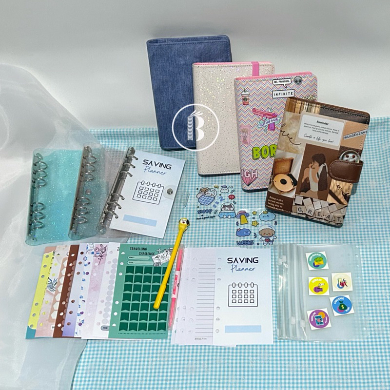 

Bindermu Ready Paket Binder keuangan Lengkap A6 6ring - Paket Binder keuangan saving challenge sinking fund planner
