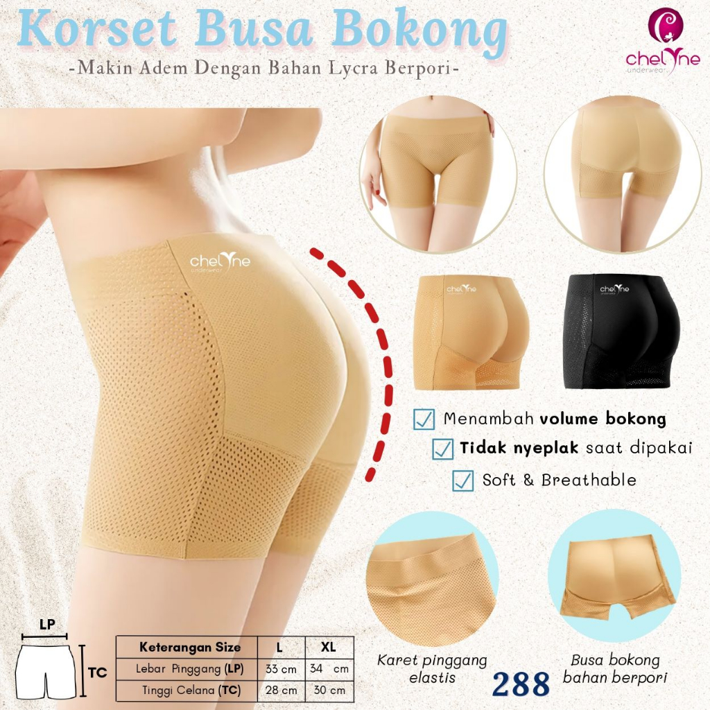 CD Korset Busa Pantat 228 CD Busa Bokong Chelyne Pembesar Pantat/Bokong BISA BAYAR DITEMPAT (COD)