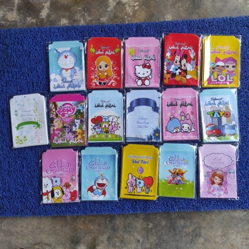

[Jadian] [Bisa Pilih Motif] 1 pack Isi 10 pcs Amplop Lebaran Motif Karakter Size Mini Siap Pakai