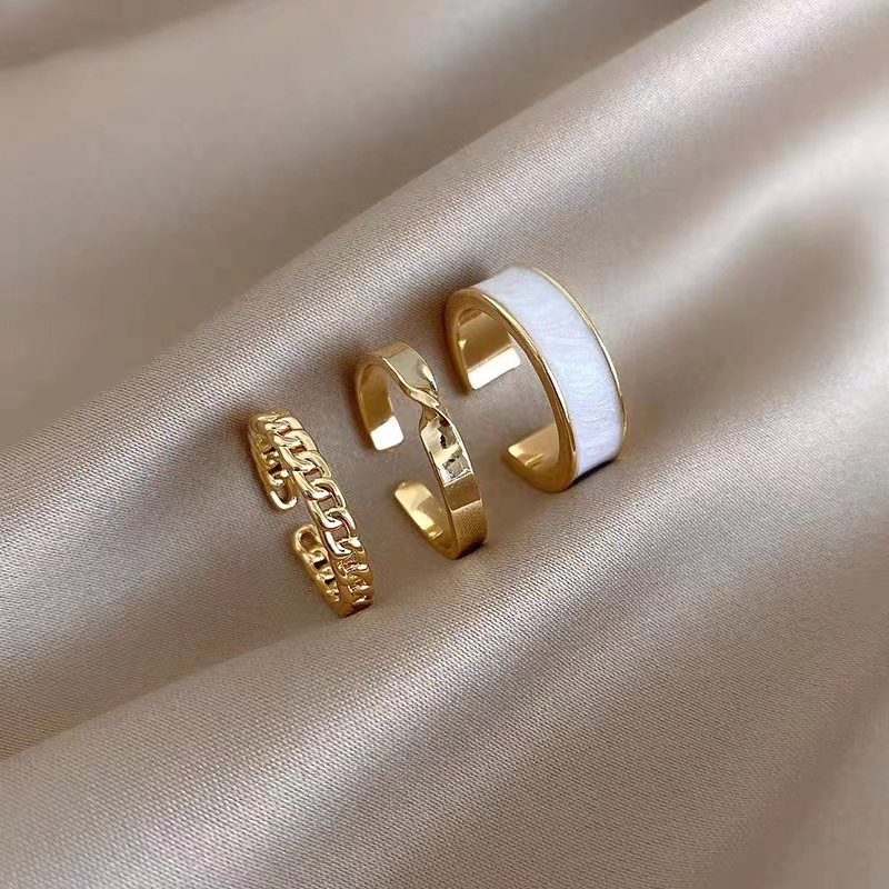 3pcs /Cincin WanitaRetro Vintage Model Terbuka Adjustable Gaya Korea Untuk Wanita FashionCincin