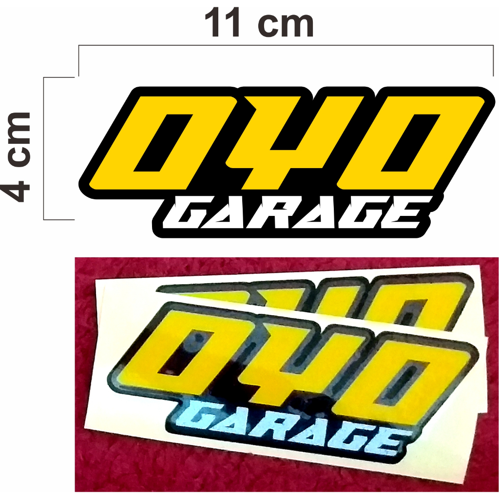Stiker cutting OYO Garage, sticker viral OYO Garage
