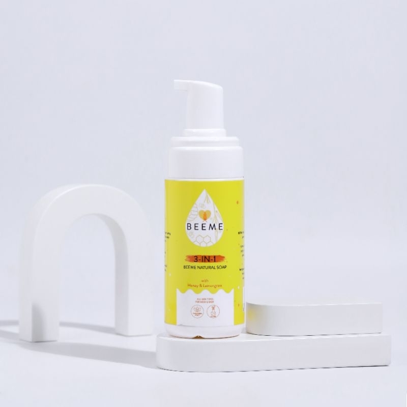 BEEME NATURAL SOAP 3-IN-1 WITH HONEY & LEMONGRASS | BEEME SKINCARE IBU DAN ANAK