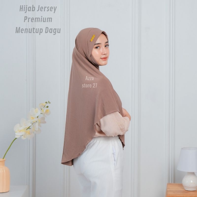 Hijab Jilbab Bergo Malaysia Menutup Dagu Jersey premium jumbo terbaru