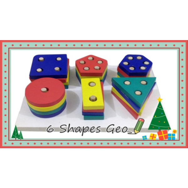 

Dijual Mainan Edukasi Anak - Geo 6 Bentuk Balok Kayu Geometri Susun 6 Shapes Limited