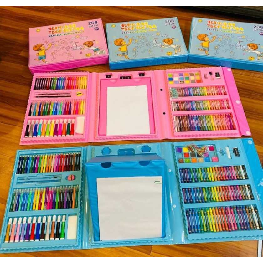 CRAYON PENSIL WARNA ANAK ART SET PENSIL WARNA 208PCS