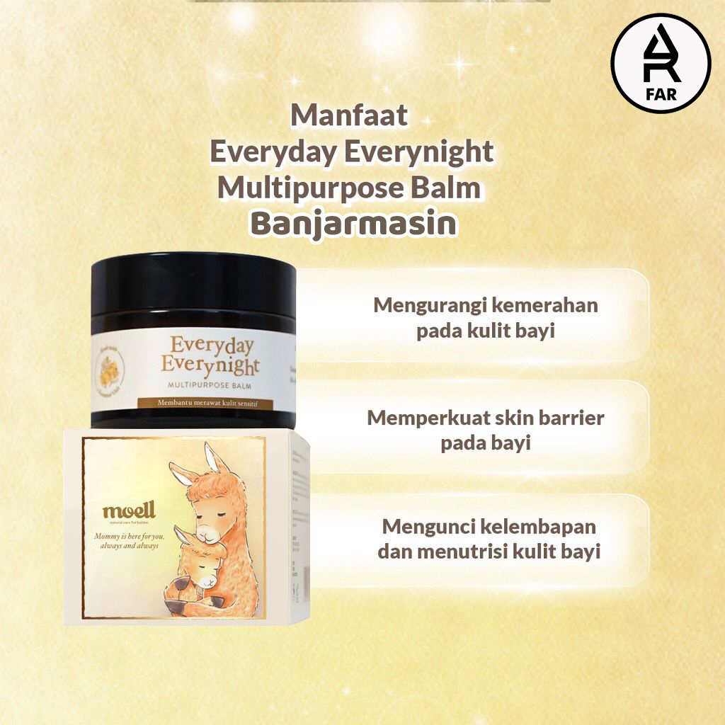 Moell Everyday Everynight Multipurpose Balm 30gram/ balm bayi / balm natural organic / balm anti ruam / balm kulit sensitif