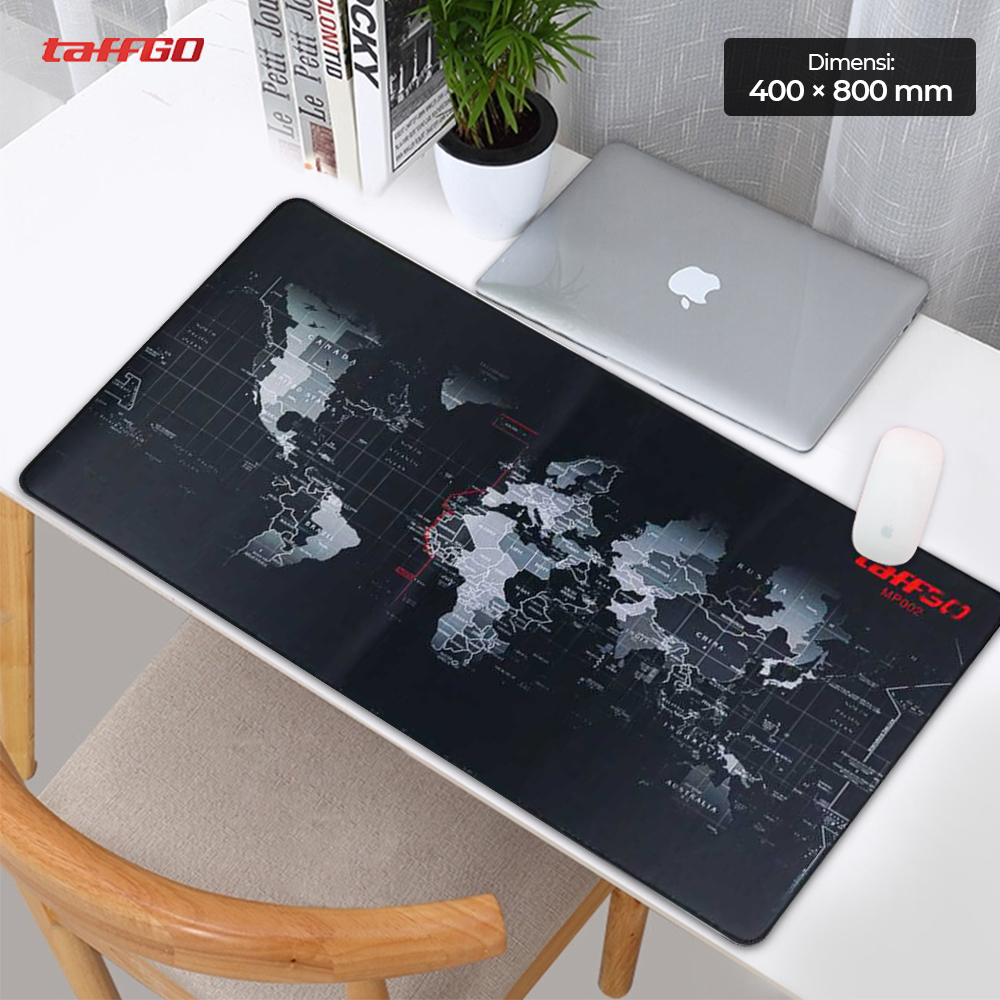 TaffGO Gaming Mouse Pad Desk Mat Motif Peta Dunia 400 x 800 mm - MP002 - Black