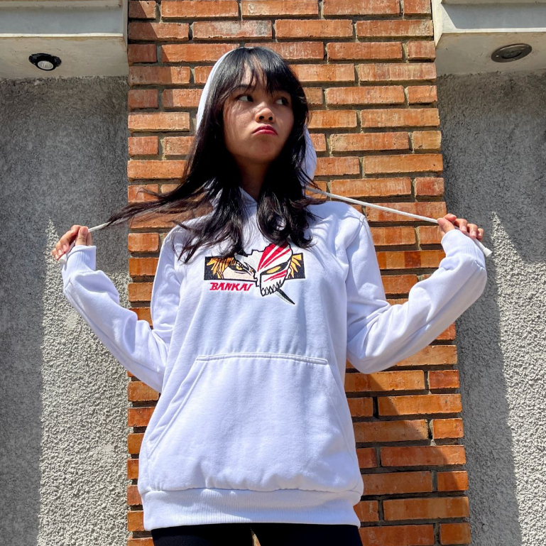 Hoodie Ichigo Bankai Embroidery Anime Manga Bleach Premium Unisex