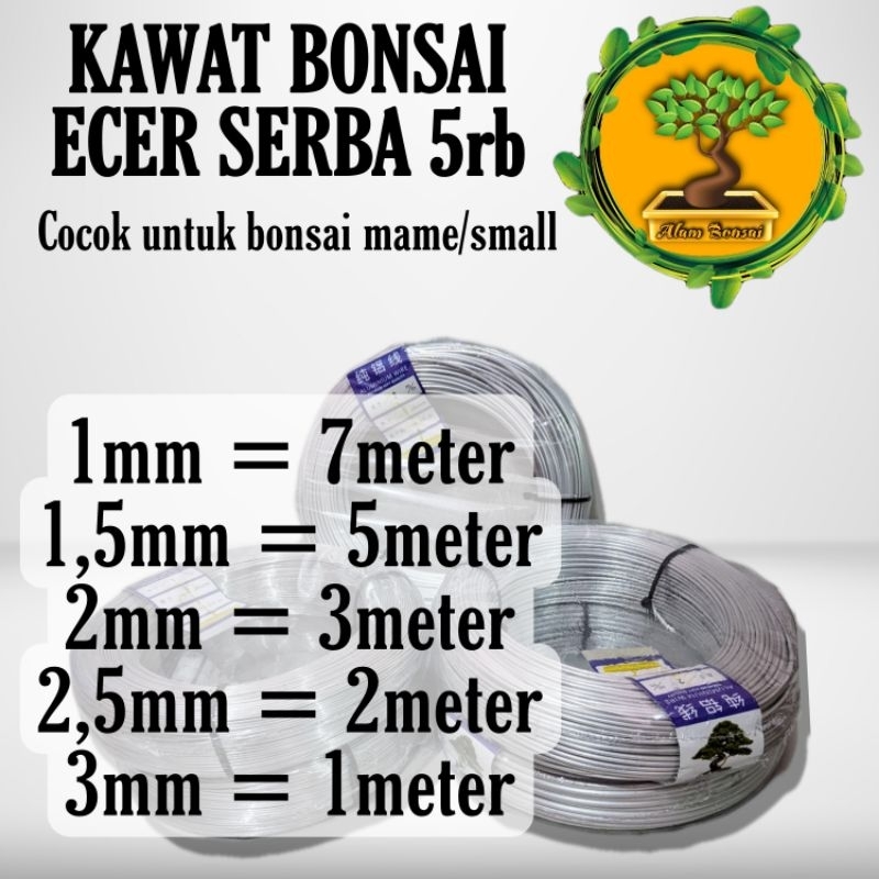 KAWAT BONSAI WARNA 5rb WARNA DOFF