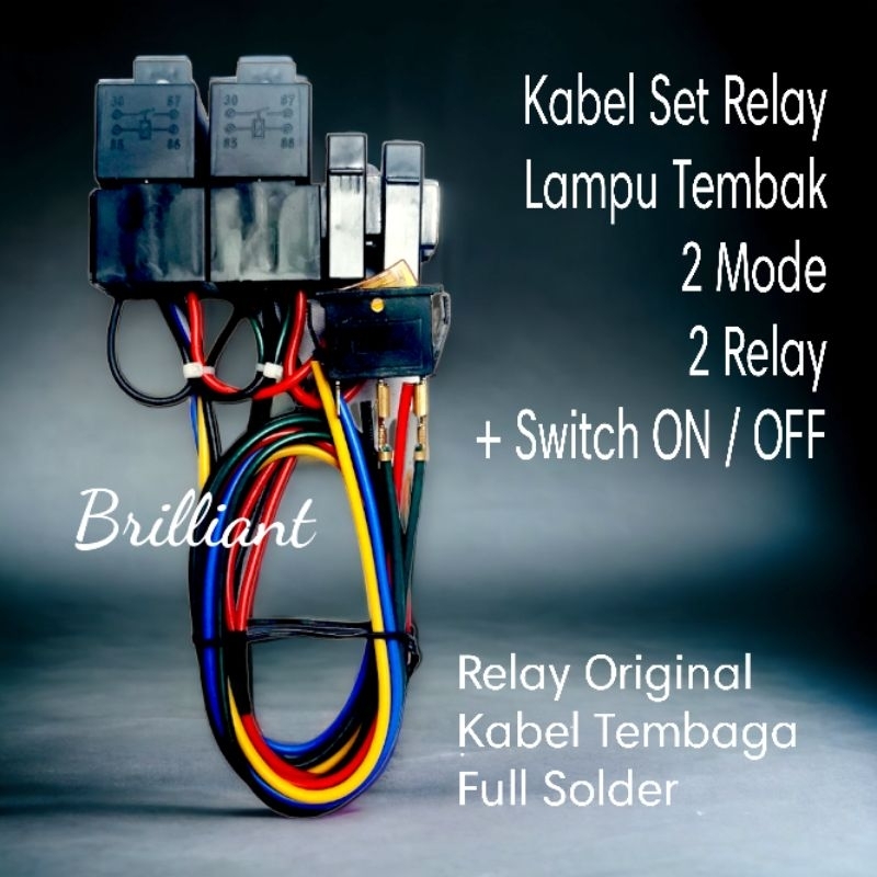 Kabel Set Relay Lampu Sorot / Tembak / Tambahan / Led - Mobil atau Motor 12v