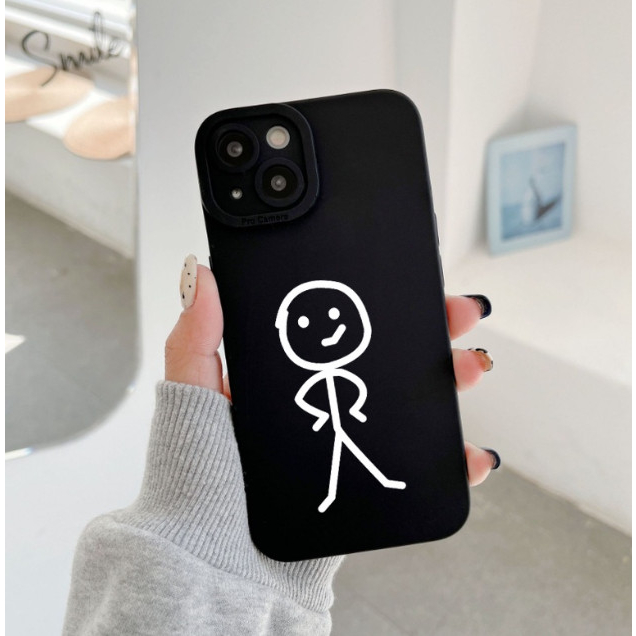 Case Casing HP Softcase Xiaomi Redmi Note 10 Pro Stickman Stik Man Hitam