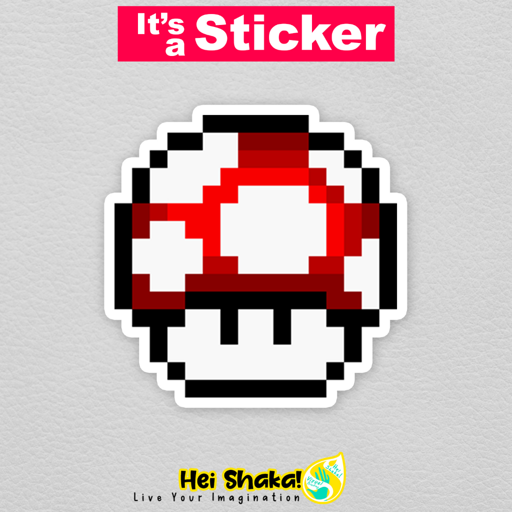 

Heishaka Stiker Classic Mario Mushroom Power Sticker Gamer Gaming Vinyl Anti Air