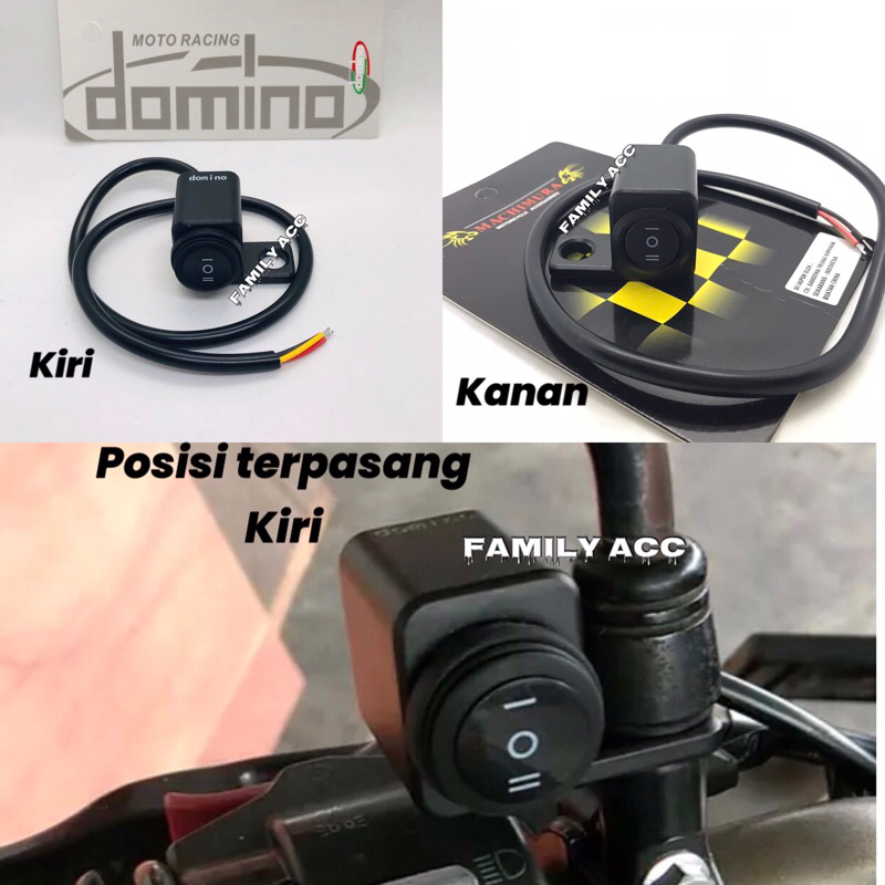 SAKLAR 2in1 DOMINO KANAN DAN KIRI TOMBOL KOTAK LAMPU ON OFF ON BESI l MOTOR UNIVERSAL NMAX 155 | AEROX 155 | VARIO 125/150/160 | PCX 150/160 | SCOOPY | BEAT ESP/DELUXE/Fi | VIXION | R15 | R25 DLL