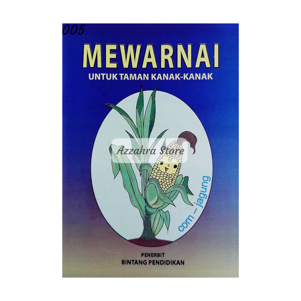 Buku Anak TK Paud Mewarnai Gambar Jagung Bintang Pendidikan