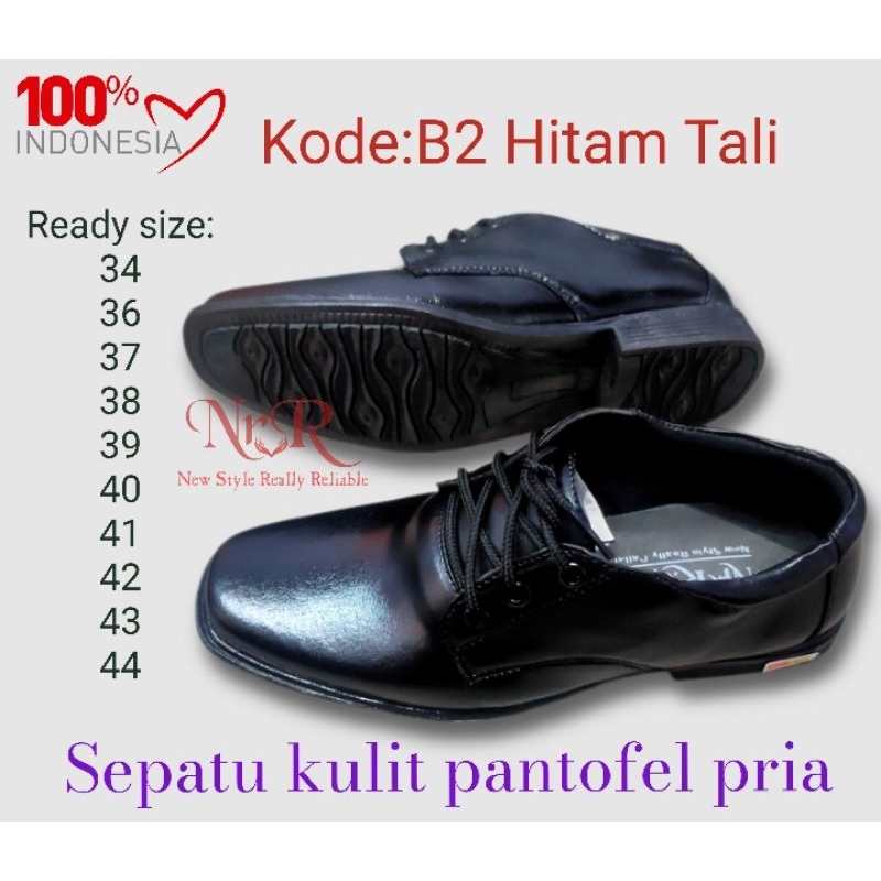 Sepatu Pantofel Pria  Sepatu Pantofel anak laki laki Sepatu Kulit Kerja Formal Pria Anak anak Remaja Dan Dewasa SEPATU PANTOFEL HITAM TALI KULIT PRIA NRR NGANJUK