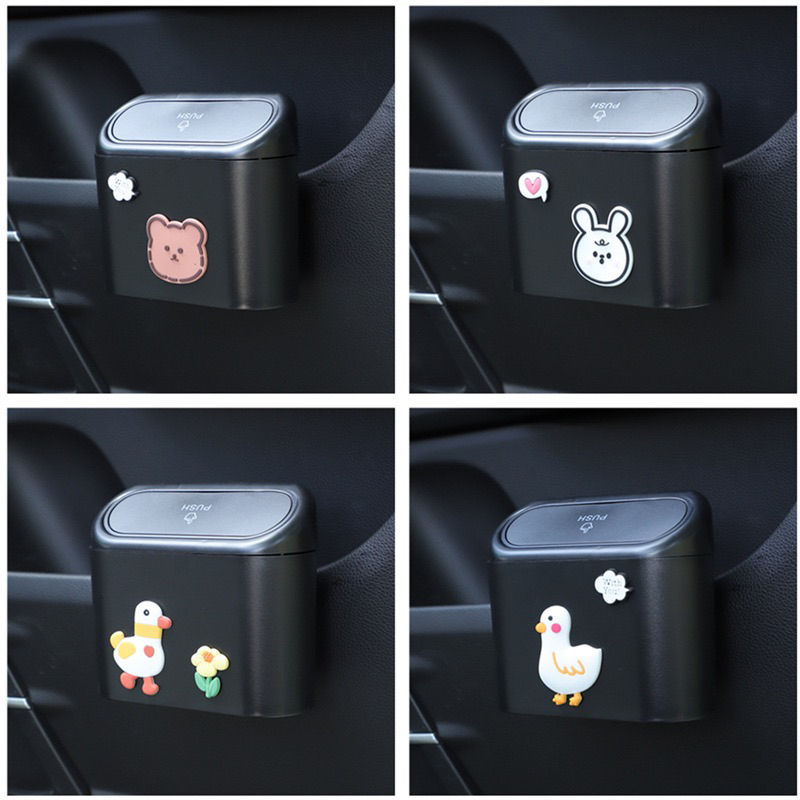 tempat sampah mobil mini kecil anti tumpah pressing type aksesoris mobil lucu dekorasi pengemudi wanita perempuan kekinian murah aesthetic TS01