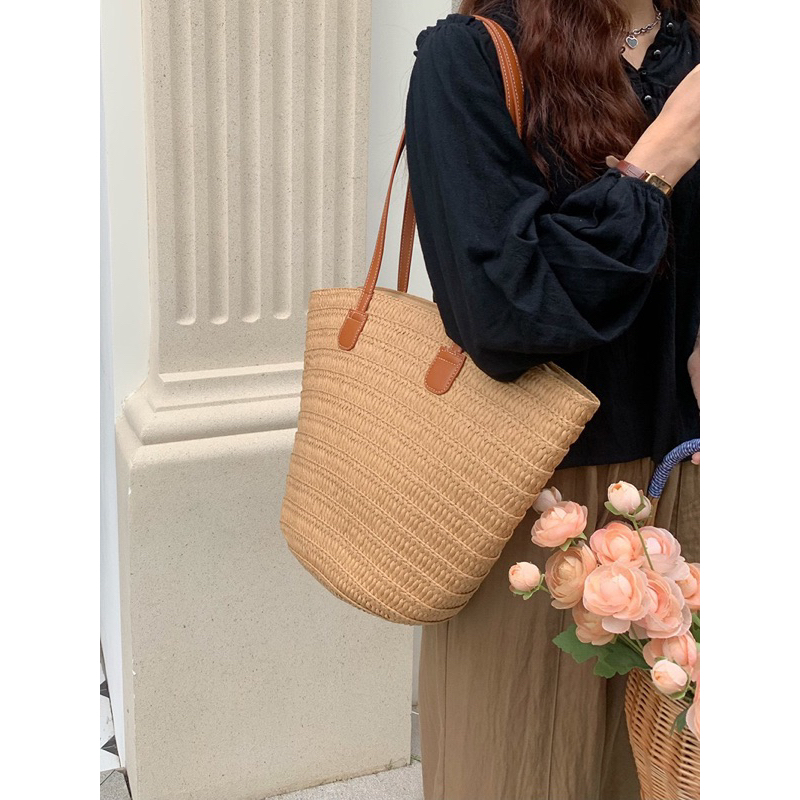 Tas Bahu Wanita Tas Cewek Besar Tote Straw Bag GC 8693