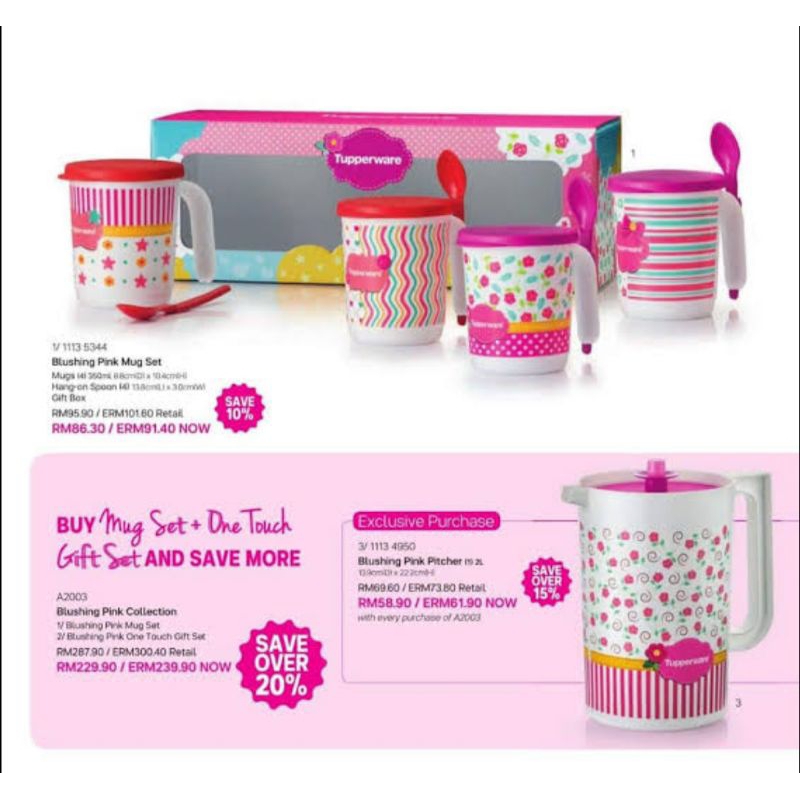 Blushing Pink Set Tupperware