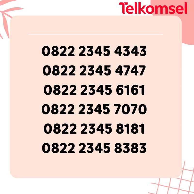 Nomor Cantik Telkomsel Seri 2345 Super Rapi