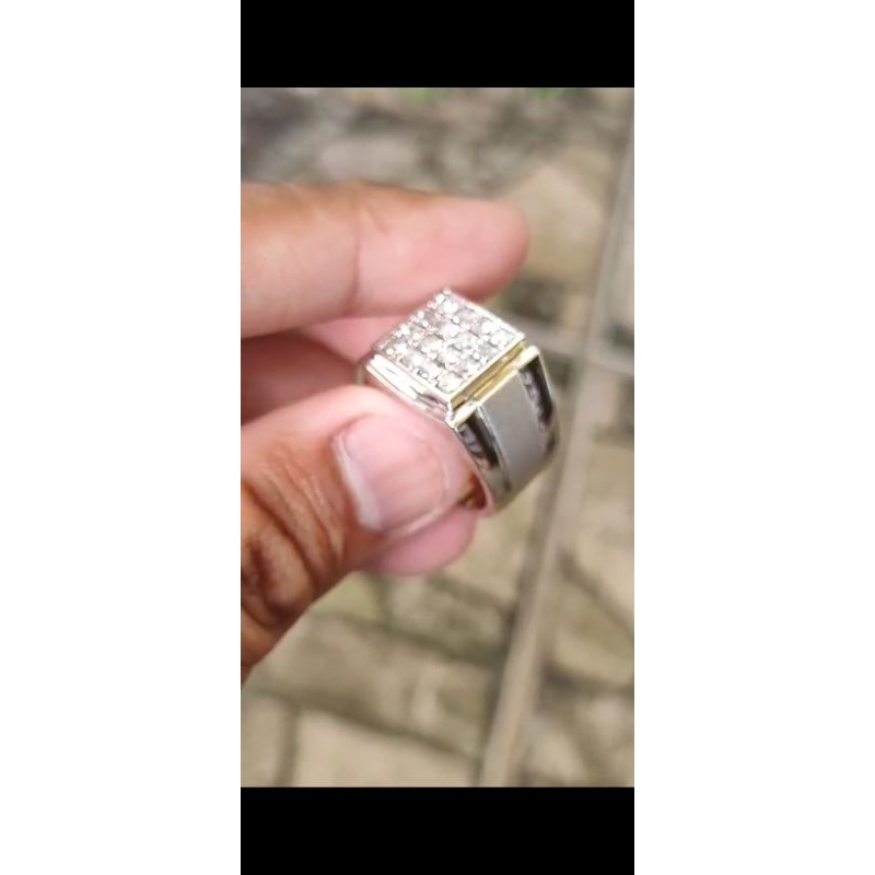 cincin fashion pria silver prak full berlian mewah harga murah langsung pengrajin gertis memo lab bu