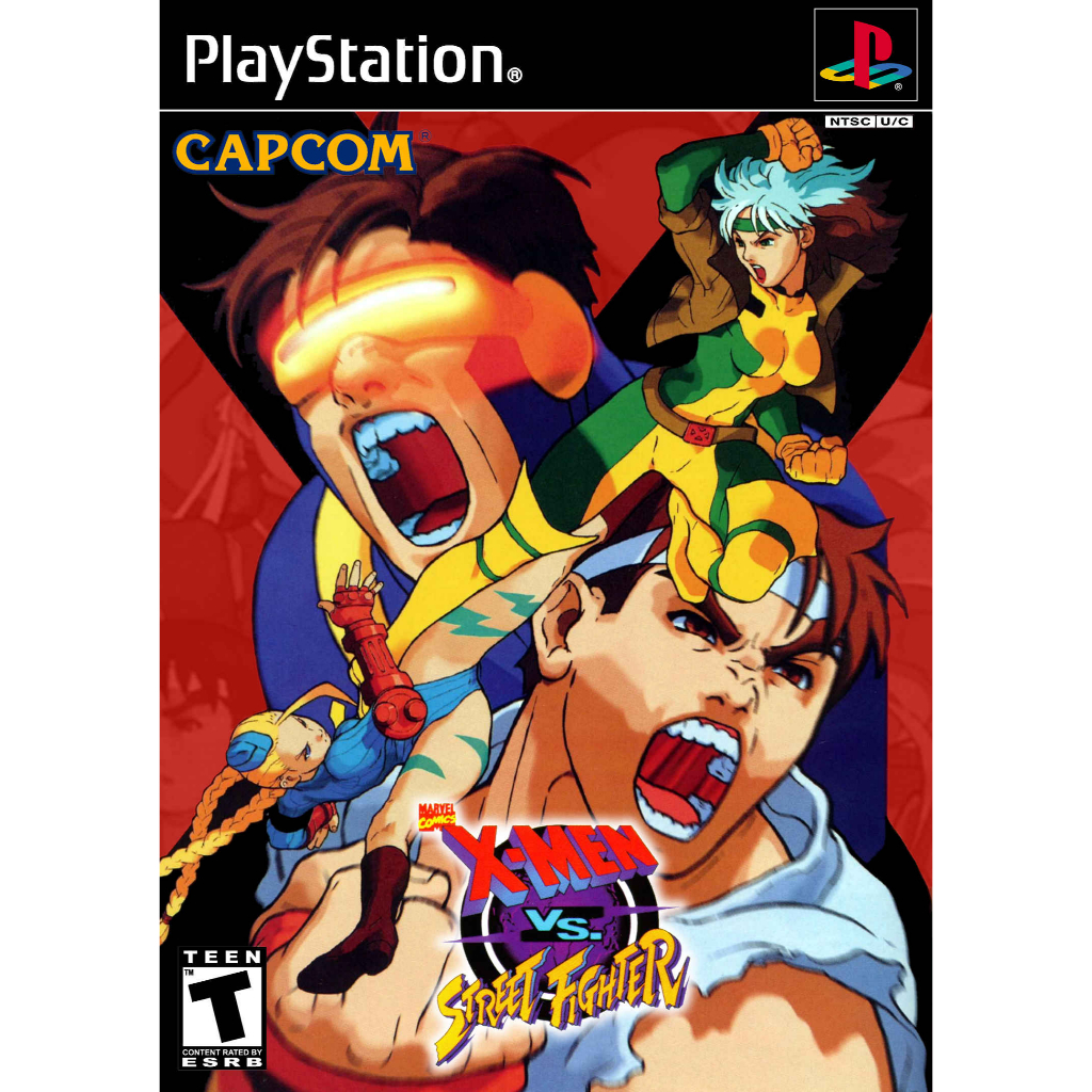 KASET CD GAME PS1: X-MEN VS STREET FIGHTER