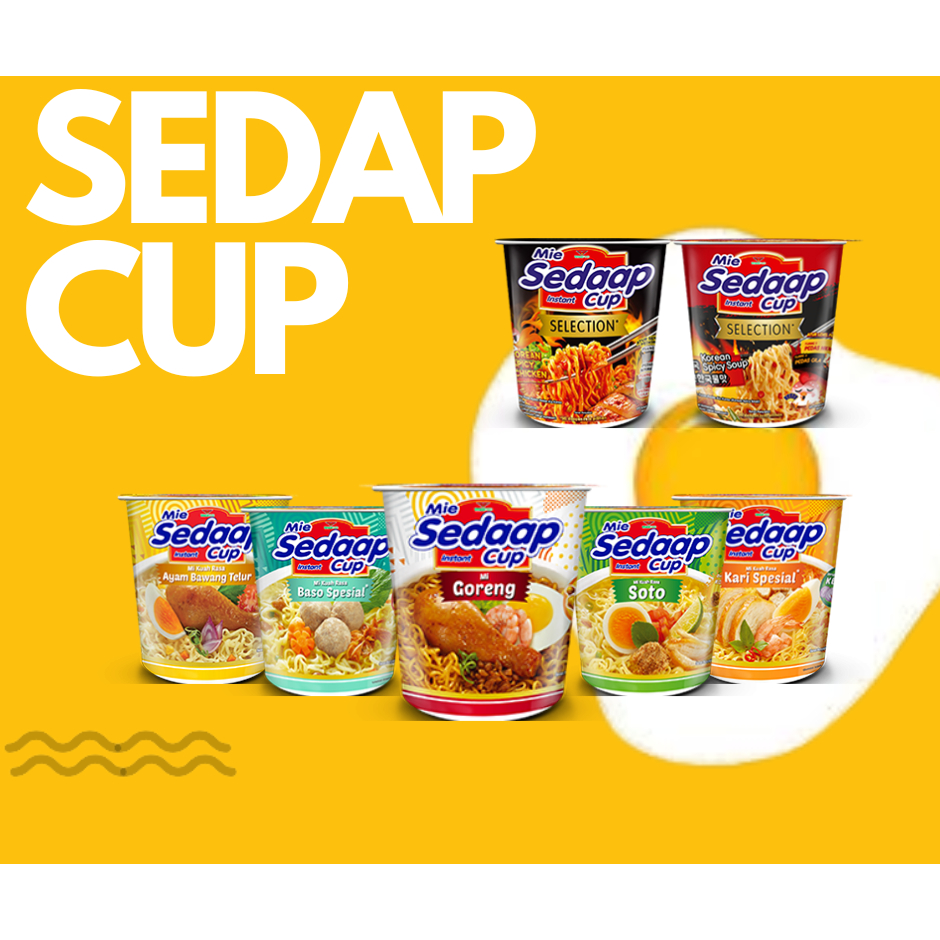 

MIE SEDAAP CUP ALL VARIANT GORENG BASO SOTO KARI SPESIAL KOREAN SPICY SOUP CHICKEN