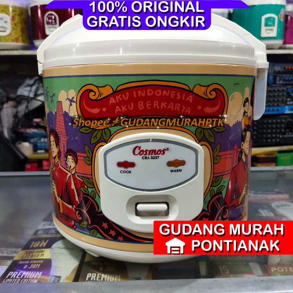 Ricecooker Cosmos 2 Liter CRJ 3237 Nusantara Memasak nasi sekaligus menghangatkan