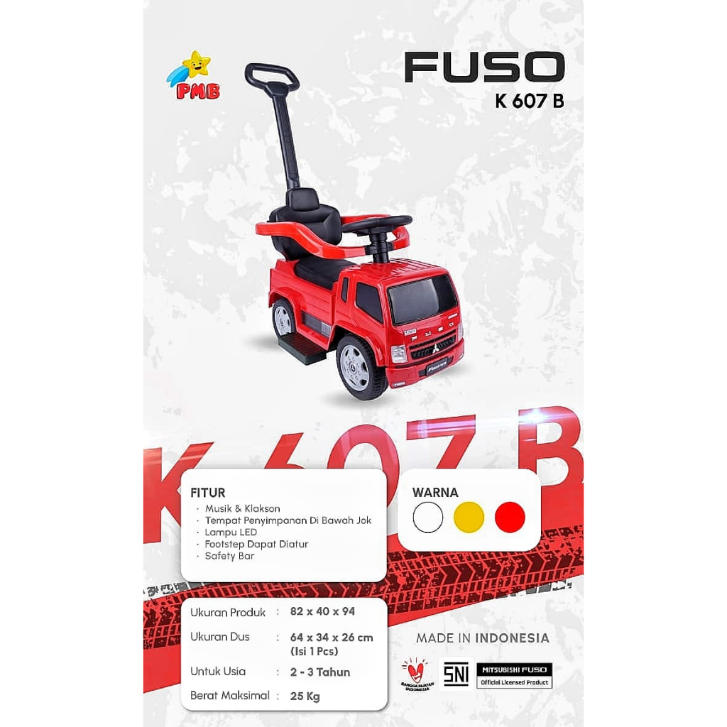 Mainan Mobil Dorong Anak Tolocar Mitsubishi Fuso Fighter PMB K607