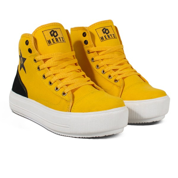 Sepatu Boots Wanita H 3820 Brand Hertz Sepatu Sneaker Kets Wanita Trendi Berkualitas Warna Kuning