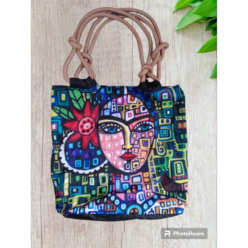Tote bag tas tali sumbu tali tambang tas jinjing tas tenteng printing