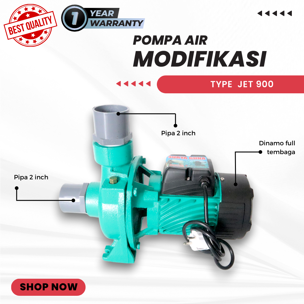Mesin Pompa air 2 dim type jet 900 untuk kolam terpal hemat listrik semburan kencang garansi 1 tahun