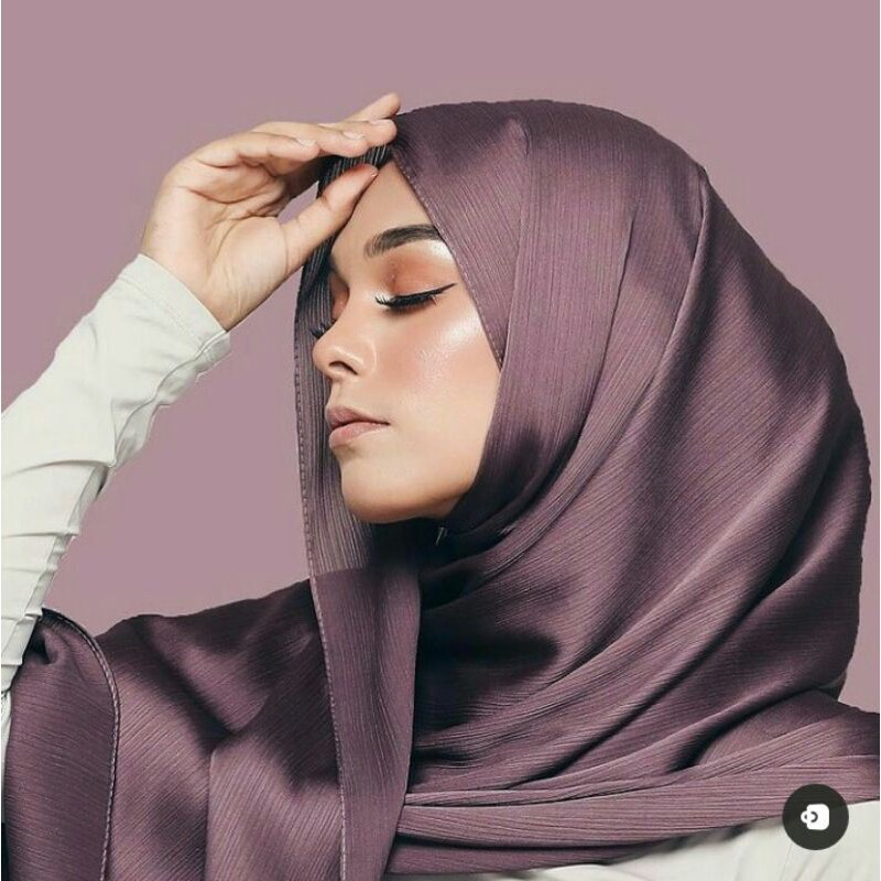 Pashmina Silk Satin Crinckle Pasmina Malay 180x75cm Jl04pa