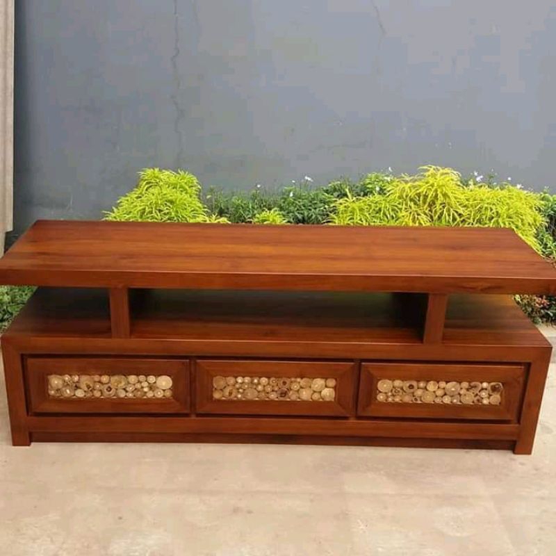 bufet minimalis kayu jati perhutani tpk asli jepara terbaik termurah terlaris modern furniture meube