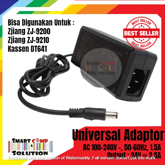 Adaptor Printer 24V 2.5A / 24Volt 2.5 Ampere Adapter Zjiang Kassen ori