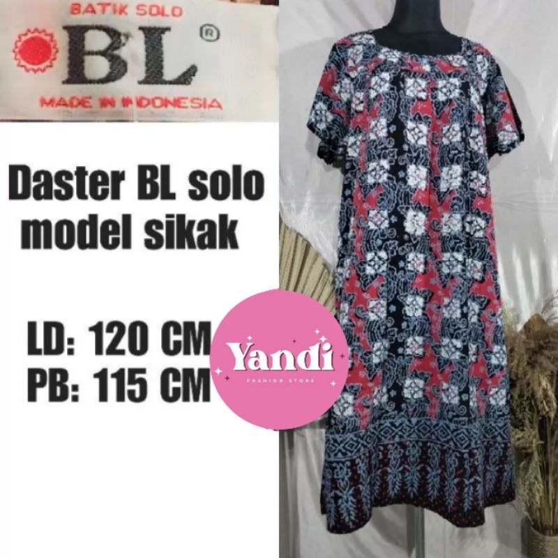 DASTER BL SOLO ORI BATIK CETAK MODEL SIKAK LD 120 CM