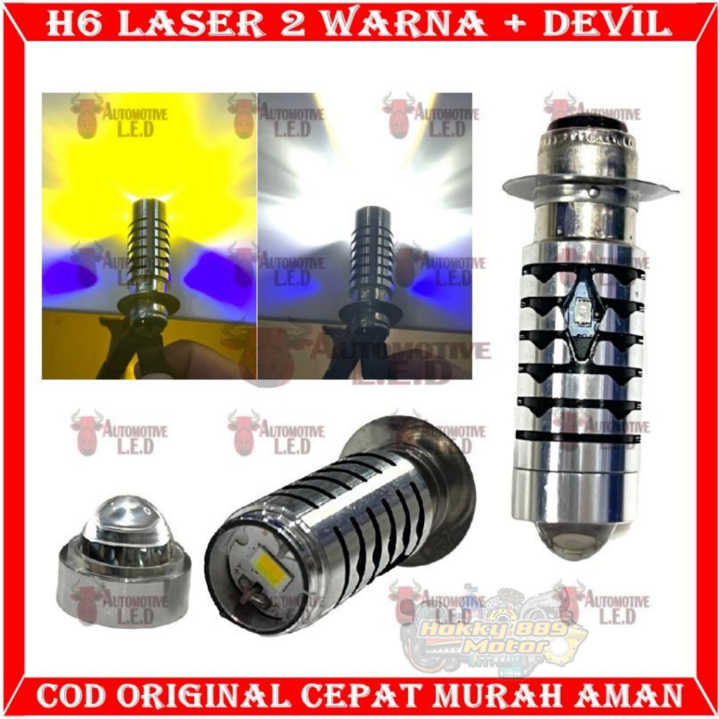 Lampu Utama/LED Xenon H6 Senja Biru Nyala Putih-Kuning Universal Motor Metic dan Bebek