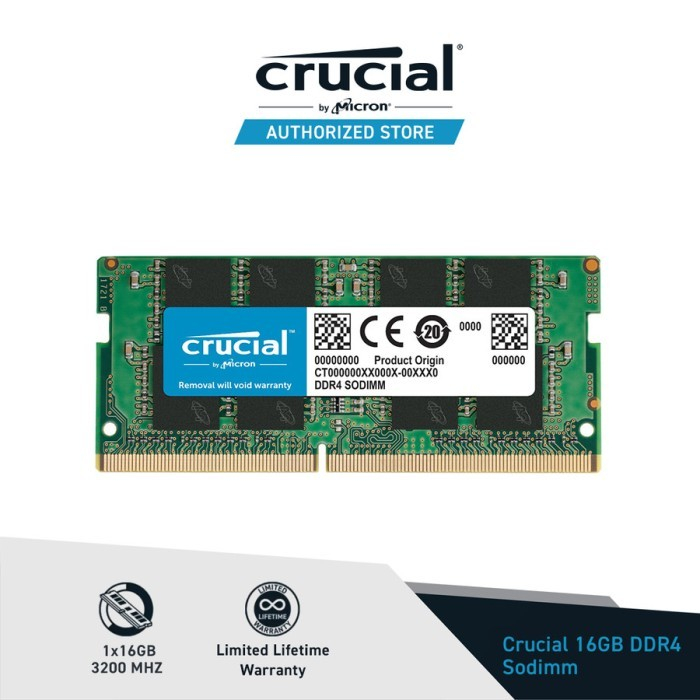 RAM Laptop Crucial 16GB DDR4 3200Mhz PC4-25600 - SODIMM